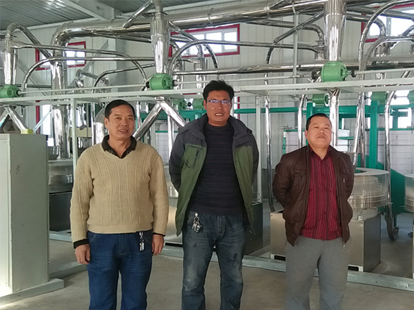 新疆尼勒克六台石磨面粉机组成功安装
